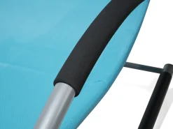 Outlet Beliani Lettino Prendisole a Dondolo CARANO Metallo Turchese Blu Argento Nero