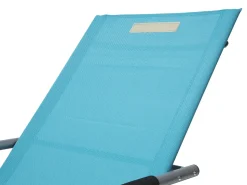 Outlet Beliani Lettino Prendisole a Dondolo CARANO Metallo Turchese Blu Argento Nero