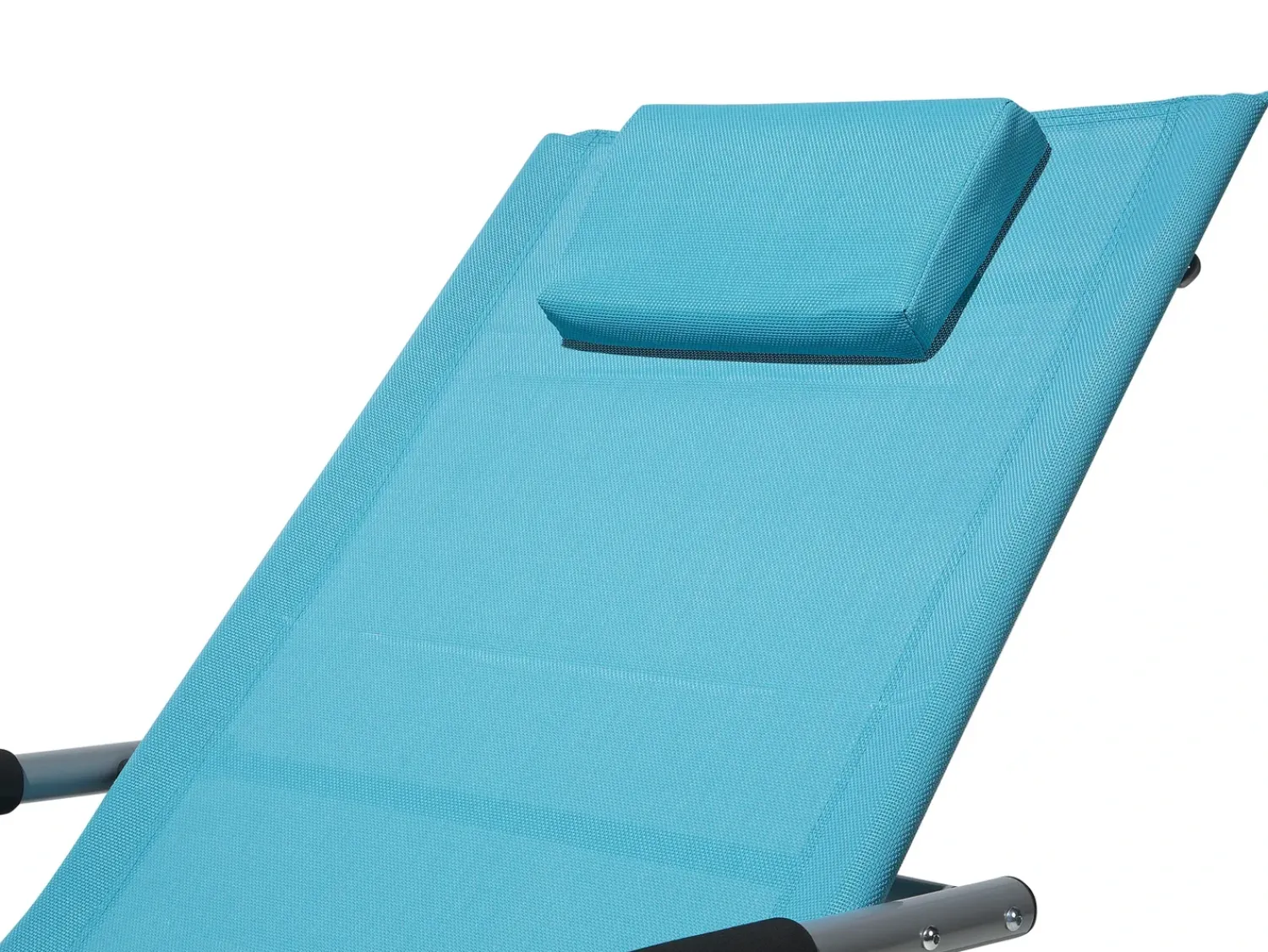 Outlet Beliani Lettino Prendisole a Dondolo CARANO Metallo Turchese Blu Argento Nero