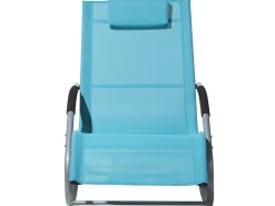 Outlet Beliani Lettino Prendisole a Dondolo CARANO Metallo Turchese Blu Argento Nero