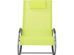 New Beliani Lettino Prendisole a Dondolo CAMPO Metallo Verde lime Verde Argento Nero