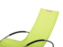 New Beliani Lettino Prendisole a Dondolo CAMPO Metallo Verde lime Verde Argento Nero