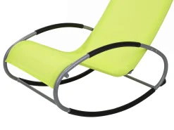 New Beliani Lettino Prendisole a Dondolo CAMPO Metallo Verde lime Verde Argento Nero