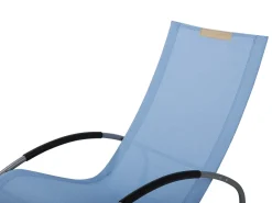 Beliani Lettino Prendisole a Dondolo CAMPO Tessuto Blu Blu Argento Nero