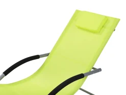 New Beliani Lettino Prendisole a Dondolo CARANO Metallo Verde lime Verde Argento Nero