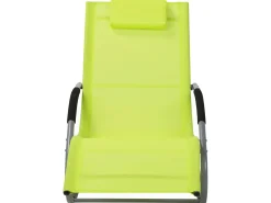 New Beliani Lettino Prendisole a Dondolo CARANO Metallo Verde lime Verde Argento Nero
