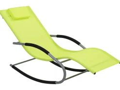 New Beliani Lettino Prendisole a Dondolo CARANO Metallo Verde lime Verde Argento Nero