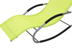 New Beliani Lettino Prendisole a Dondolo CARANO Metallo Verde lime Verde Argento Nero