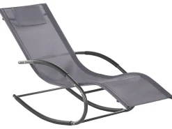 Sale Beliani Lettino Prendisole a Dondolo CARANO II Metallo Grigio Grigio Nero