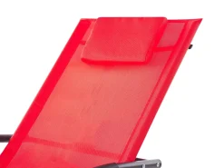 Clearance Beliani Lettino Prendisole a Dondolo CARANO II Metallo Rosso Rosso Nero