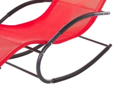Clearance Beliani Lettino Prendisole a Dondolo CARANO II Metallo Rosso Rosso Nero