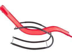 Clearance Beliani Lettino Prendisole a Dondolo CARANO II Metallo Rosso Rosso Nero