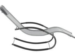 Discount Beliani Lettino Prendisole a Dondolo CARANO II Metallo Grigio chiaro Grigio Nero
