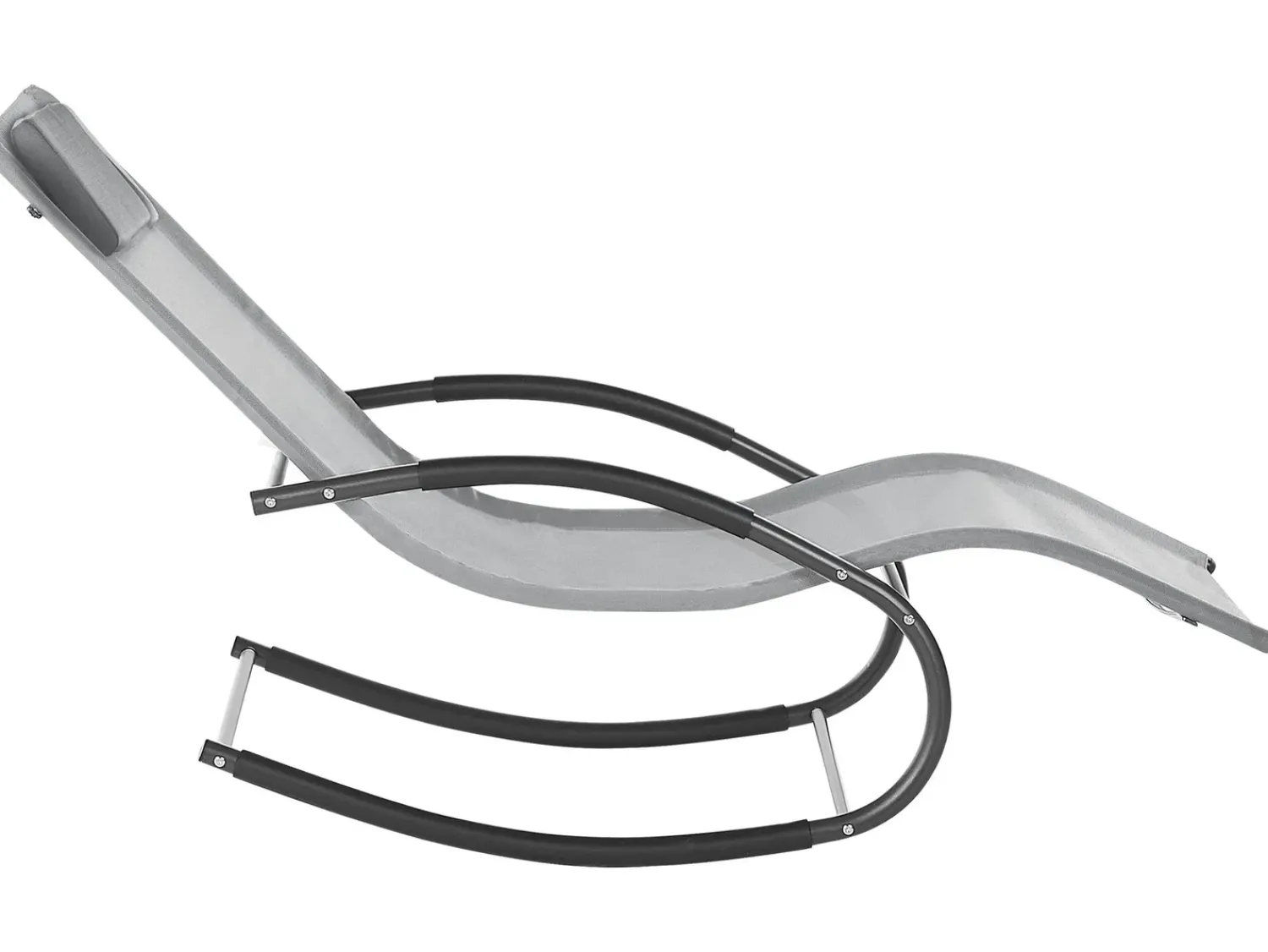 Discount Beliani Lettino Prendisole a Dondolo CARANO II Metallo Grigio chiaro Grigio Nero