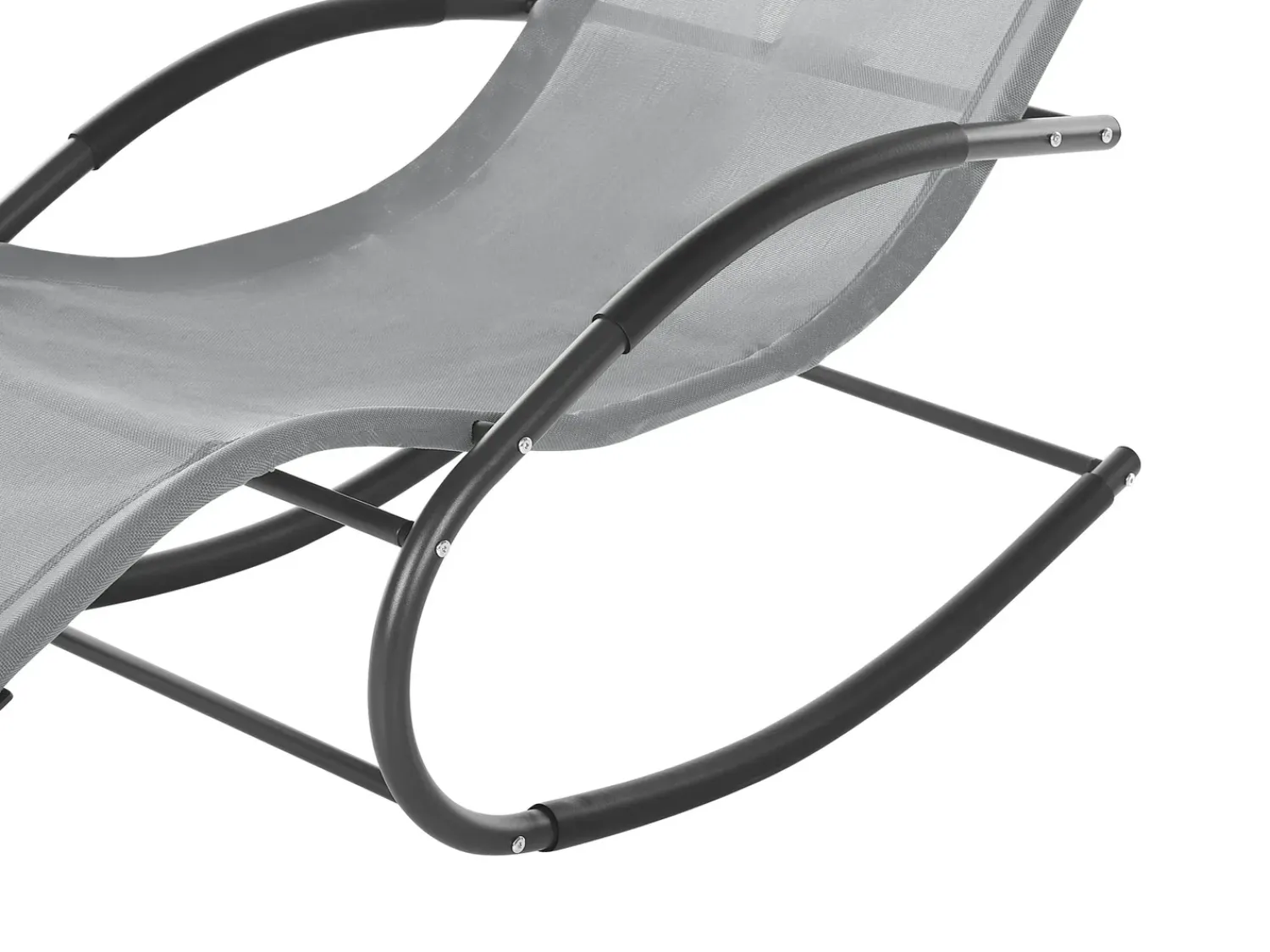 Discount Beliani Lettino Prendisole a Dondolo CARANO II Metallo Grigio chiaro Grigio Nero