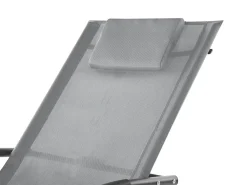 Discount Beliani Lettino Prendisole a Dondolo CARANO II Metallo Grigio chiaro Grigio Nero