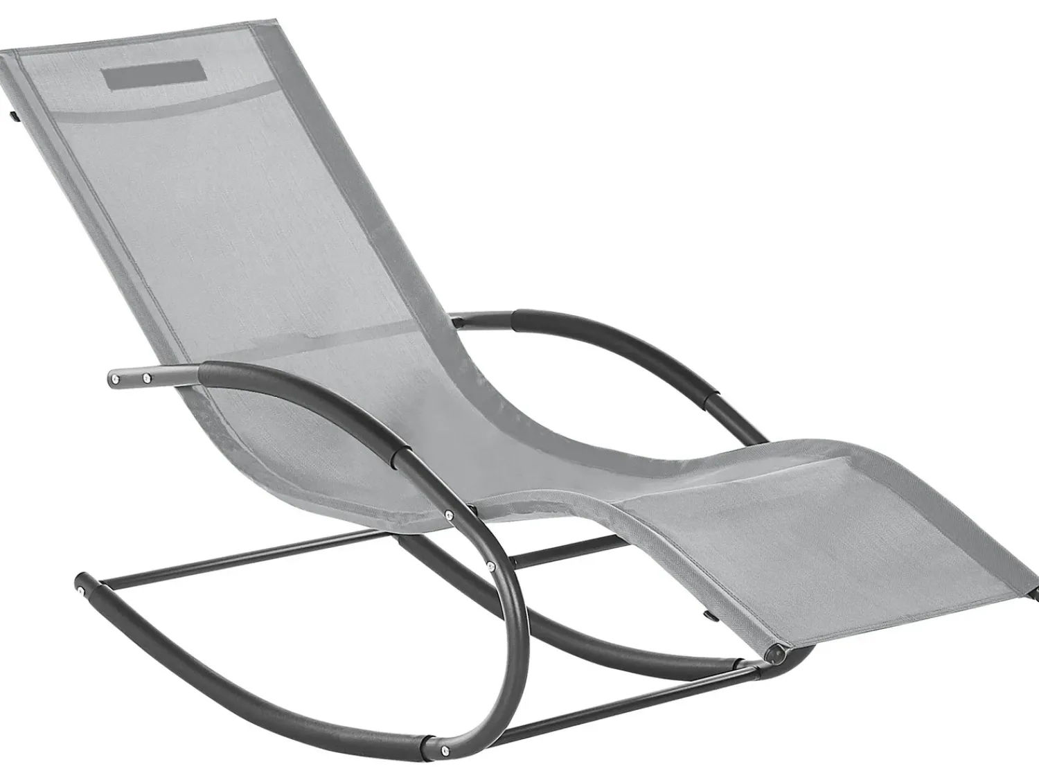 Discount Beliani Lettino Prendisole a Dondolo CARANO II Metallo Grigio chiaro Grigio Nero
