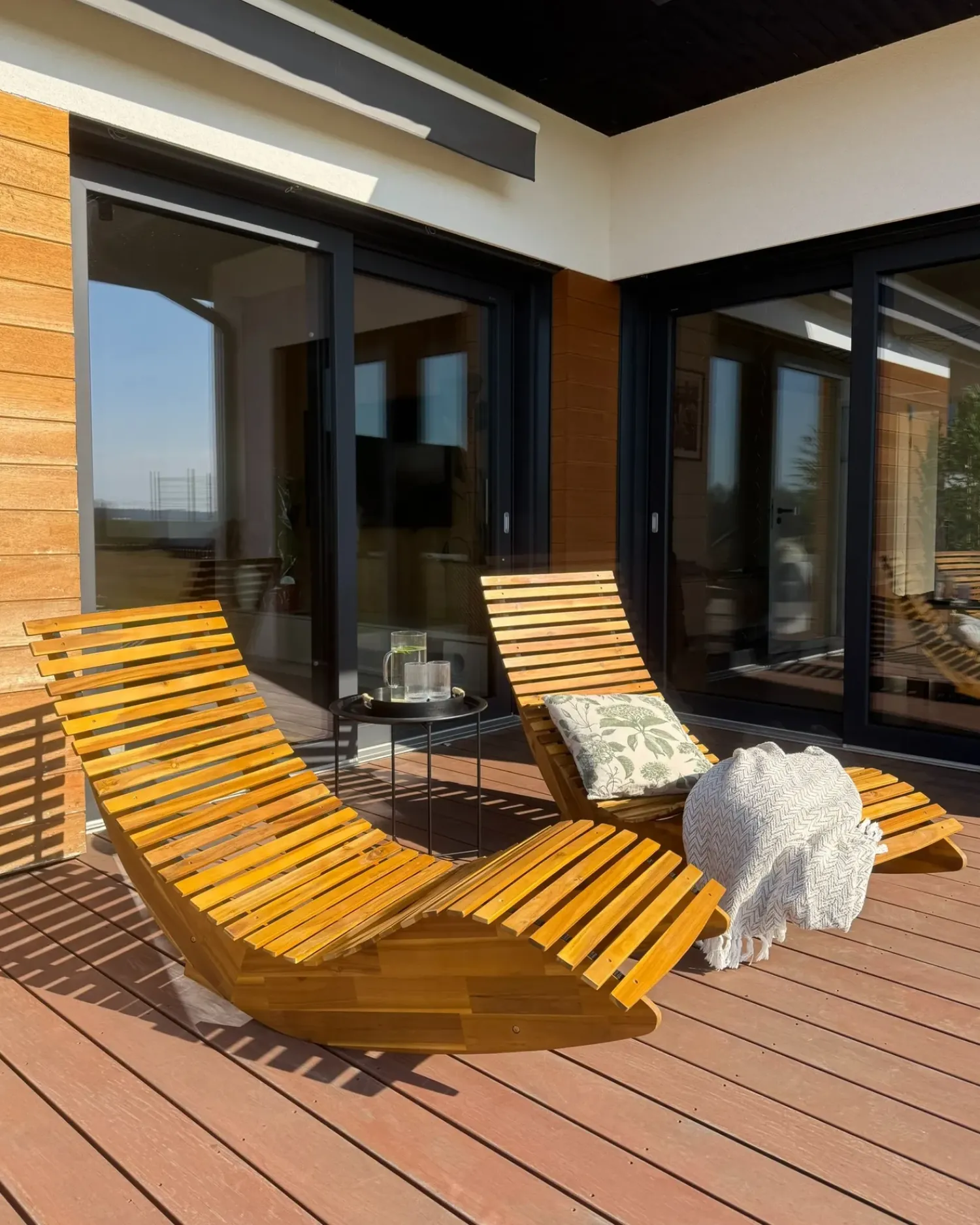 Sale Beliani Lettino Prendisole BRESCIA II Legno d'acacia Marrone