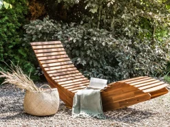 Sale Beliani Lettino Prendisole BRESCIA II Legno d'acacia Marrone