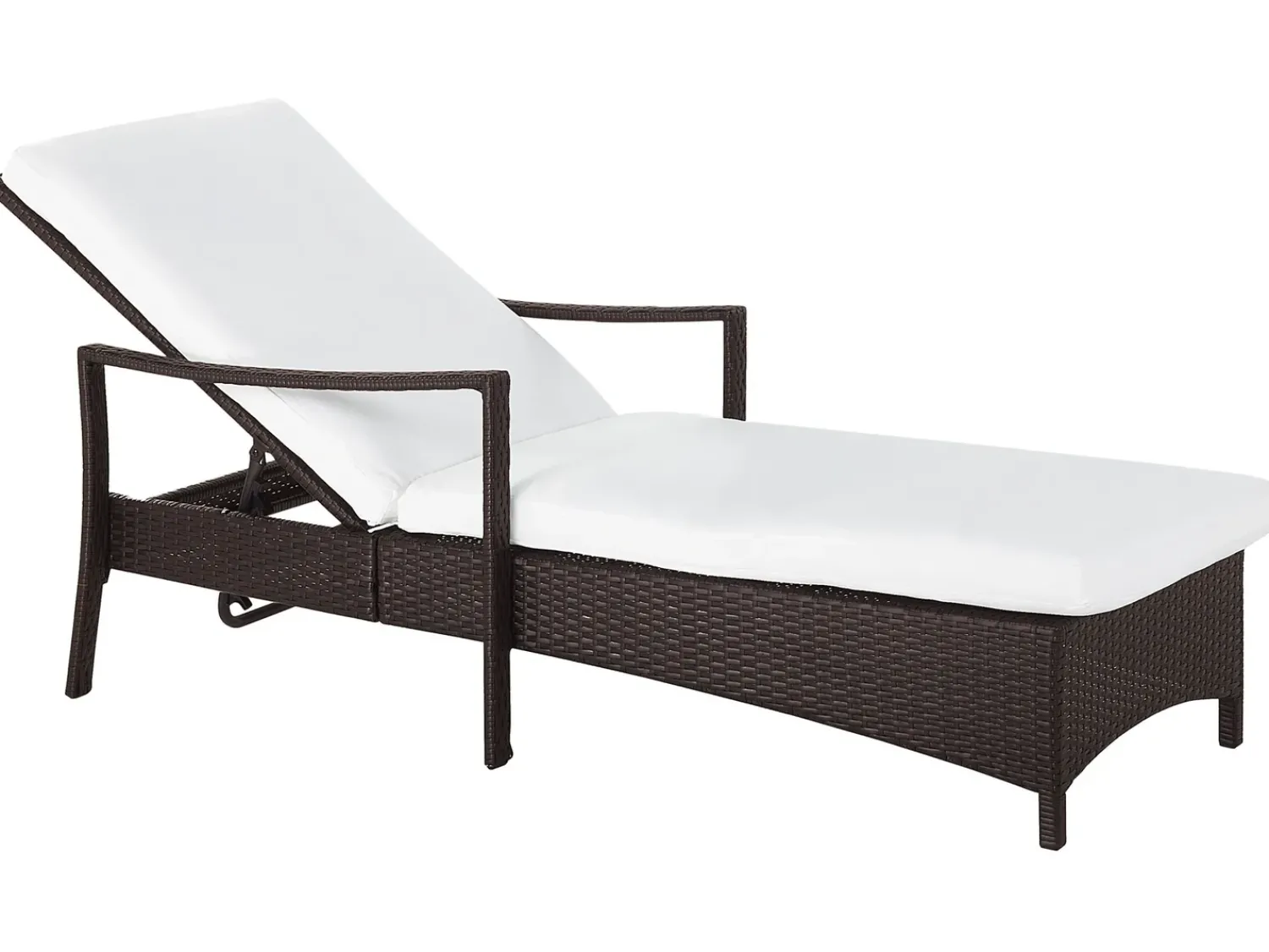 Discount Beliani Lettino Prendisole con Cuscino VASTO Rattan sintetico (PE) Marrone Bianco Marrone