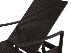 Discount Beliani Lettino Prendisole con Cuscino VASTO Rattan sintetico (PE) Marrone Bianco Marrone