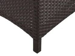 Discount Beliani Lettino Prendisole con Cuscino VASTO Rattan sintetico (PE) Marrone Bianco Marrone