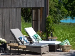 Best Beliani Lettino Prendisole con Cuscino VASTO Rattan sintetico (PE) Tortora Grigio