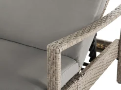 Best Beliani Lettino Prendisole con Cuscino VASTO Rattan sintetico (PE) Tortora Grigio