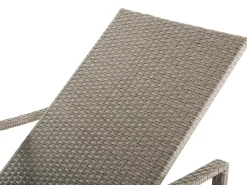 Best Beliani Lettino Prendisole con Cuscino VASTO Rattan sintetico (PE) Tortora Grigio