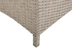 Best Beliani Lettino Prendisole con Cuscino VASTO Rattan sintetico (PE) Tortora Grigio