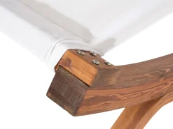 Best Beliani Lettino Prendisole con Cuscino TERAMO Legno di larice Bianco sporco Bianco Marrone