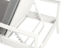 Sale Beliani Lettino Prendisole con Cuscino VASTO Rattan sintetico (PE) Bianco Bianco Grigio