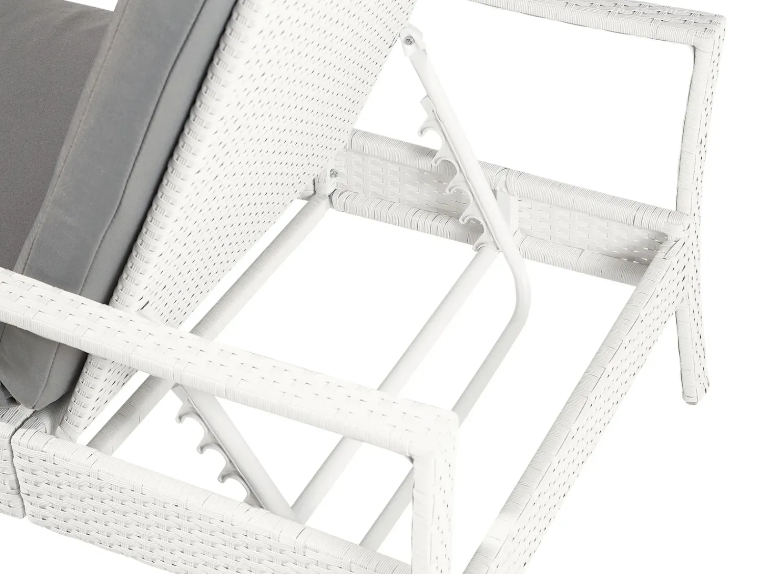 Sale Beliani Lettino Prendisole con Cuscino VASTO Rattan sintetico (PE) Bianco Bianco Grigio