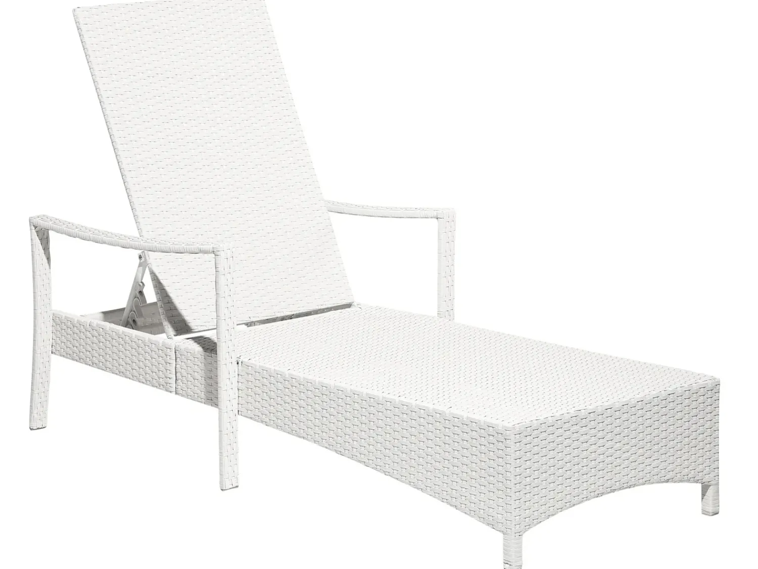 Sale Beliani Lettino Prendisole con Cuscino VASTO Rattan sintetico (PE) Bianco Bianco Grigio