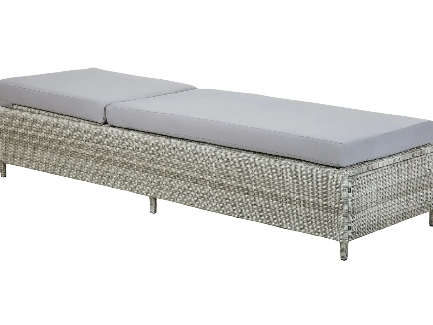 Beliani Lettino Prendisole con Cuscino TURIN Rattan sintetico (PE) Grigio