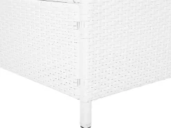 Best Beliani Lettino Prendisole con Cuscino TURIN Rattan sintetico (PE) Bianco Bianco Grigio