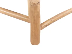 Outlet Beliani Lettino Prendisole con Cuscino LIGURE Bambù Marrone Bianco Marrone