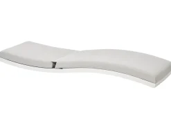 Outlet Beliani Lettino Prendisole con Cuscino AMELIA Metallo Grigio chiaro Bianco Grigio