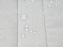 Outlet Beliani Lettino Prendisole con Cuscino AMELIA Metallo Grigio chiaro Bianco Grigio