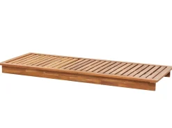 Discount Beliani Lettino Prendisole con Cuscino GRANARI Legno d'acacia Marrone Bianco Marrone