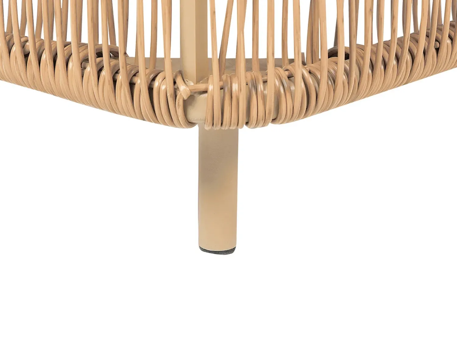 Hot Beliani Lettino Prendisole con Cuscino OSINI Rattan sintetico (PE) Beige Beige Naturale