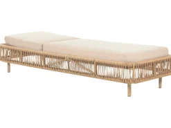 Hot Beliani Lettino Prendisole con Cuscino OSINI Rattan sintetico (PE) Beige Beige Naturale