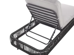 Best Beliani Lettino Prendisole con Cuscino OSINI Rattan sintetico (PE) Grigio Grigio Nero