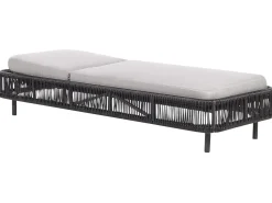 Best Beliani Lettino Prendisole con Cuscino OSINI Rattan sintetico (PE) Grigio Grigio Nero