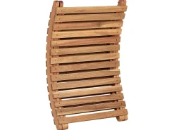 Best Beliani Lettino Prendisole con Cuscino LUINO Legno d'acacia Bianco sporco Bianco Marrone