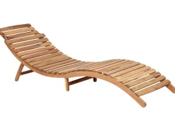 Best Beliani Lettino Prendisole con Cuscino LUINO Legno d'acacia Bianco sporco Bianco Marrone