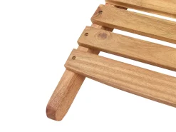 Best Beliani Lettino Prendisole con Cuscino LUINO Legno d'acacia Bianco sporco Bianco Marrone