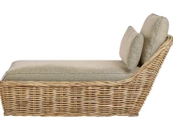 Hot Beliani Lettino Prendisole con Cuscino BELSITO Rattan Naturale Grigio Naturale