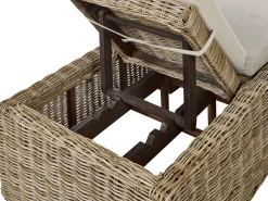 Discount Beliani Lettino Prendisole con Cuscino PALESE Rattan Naturale Grigio Naturale