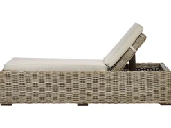 Discount Beliani Lettino Prendisole con Cuscino PALESE Rattan Naturale Grigio Naturale